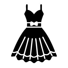 Illustration of a black dress with bow for fashion and clothing projects