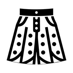 Vector art of aline skirt with button details, a stylish and versatile addition to any wardrobe