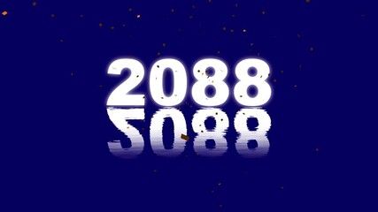 Greetings happy new year 2088 with shining sparkling and firework confetti. Birthday holiday christmas new year celebration concept by Confetti party explosion animation. festive, party celebration. 