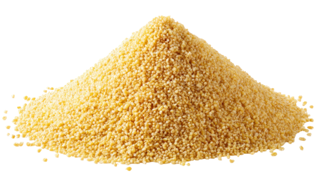 Pile of pale yellow couscous