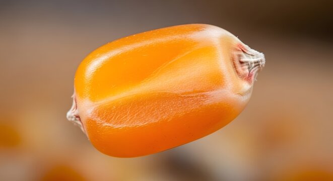 Golden corn kernel glistens, ready for harvest and representing autumn bounty, a symbol of agriculture and natural food sources for healthy cooking