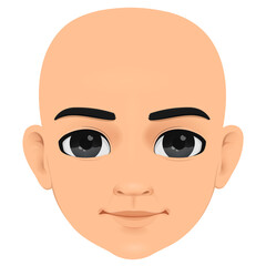 charismatic and bald boy face