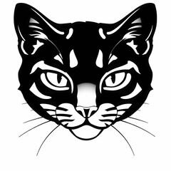 Minimalist Black Cat Illustrations in Bold Contrast: Stylized feline portraits for design, branding, and creative projects.
