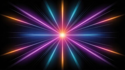 Abstract vibrant light rays emanating from a central point, creating a dynamic and colorful display. The bright, eye-catching beams offer a sense of energy and movement