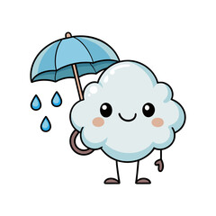 vector of a cloud holding an umbrella