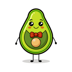 funny green Happy avocado 