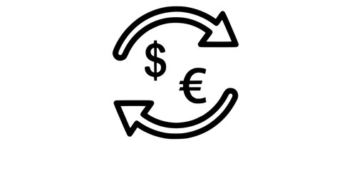 Currency Exchange Arrows Flat Vector Finance Icon	
