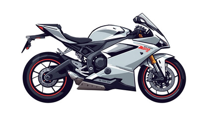 Obraz premium Detailed Modern Sportbike Illustration Sleek White Motorcycle Side View Design