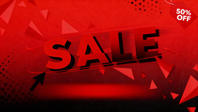 Flash sale with 50 percent off, big savings event, limited time offer, don't miss out, hurry up and shop, promotional advertising, shop now, mega sale