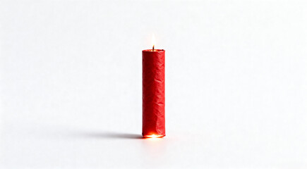 A Lit Red Dynamite Stick or Candle Representing a Dangerous Idea or Celebration