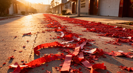  The Morning After a Diwali Festival: Firecracker Debris on a Sunlit Street