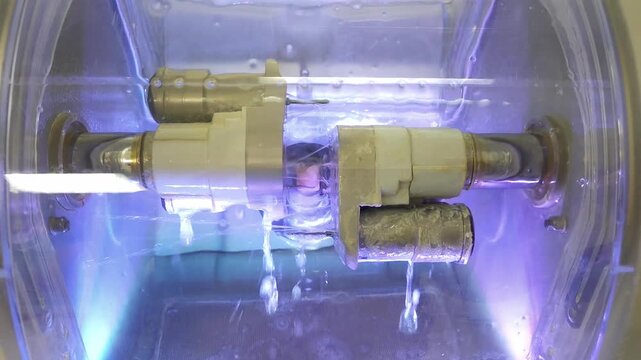 A dental milling machine CAD CAM grinds a dental prosthesis