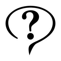 Question mark in a speech bubble symbolizing inquiries and uncertainty about problems