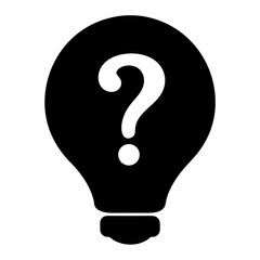 A Creative Conundrum A Black Lightbulb Encasing a White Question Mark Symbol