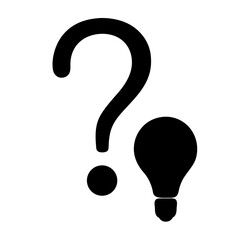 Question Mark and Light Bulb Symbolizing Problem Solving and Idea Generation