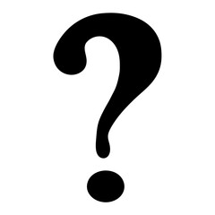 Fototapeta premium An abstract black question mark on a white background, symbolizing uncertainty