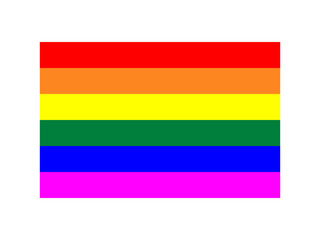 Rainbow flag blowing in the wind, gay pride, LGBT symbol waving banner