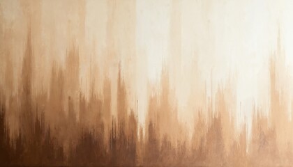 Abstract acrylic art with vertical brush strokes in beige and brown. The texture blends light and dark earthy tones, creating a minimalist, neutral background for design projects.