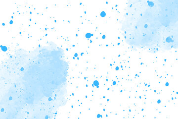 Blue watercolor splash isolated on transparent background, abstract illustration
