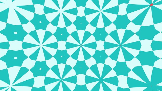 Dynamic hexagonal pattern animation with a kaleidoscope effect, where simple shapes create a complex, flowing mandala for music festival visuals or promotional content