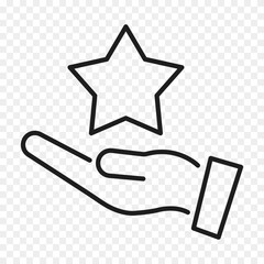 hand hold star line icon