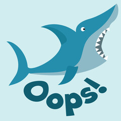 Shark print for children is design. Vector illustration
