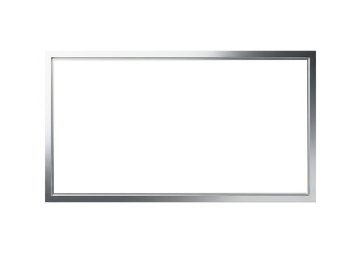 Sleek silver metal marquee frame with a brushed aluminum finish, providing a modern blank light box for advertising content