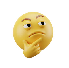 Fototapeta premium 3d thinking emoji