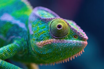Obraz premium Vibrant close-up of a chameleon