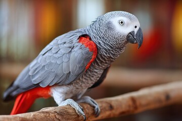 Obraz premium African Parrot Perched sitting on a tree branch