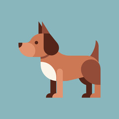Geometric Dog Flat Design with Vibrant Colors