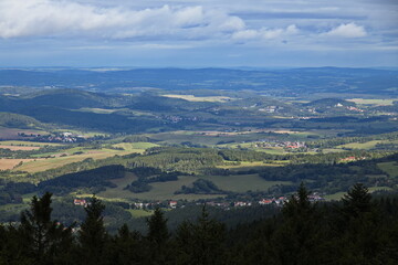 View from the lookout tower in Javornik, South Bohemian Region, Czech Republic, Europe
