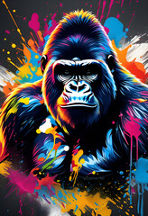 Gorilla colorful graffiti