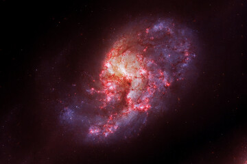 Red cosmic nebula. Elements of this image furnished by NASA © Artsiom P