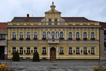 Obraz premium Town hall in Milevsko, Písek District, South Bohemian Region, Czech Republic, Europe 
