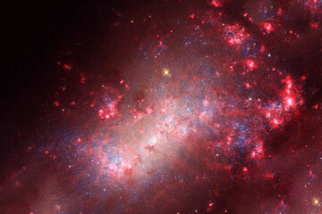 Red cosmic nebula. Elements of this image furnished by NASA