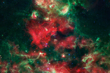 Red cosmic nebula. Elements of this image furnished by NASA