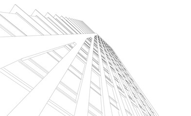 Fototapeta premium abstract architecture vector 3d illustration 