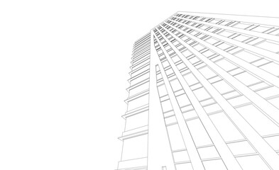 abstract architecture vector 3d illustration	
