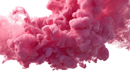 Pink ink clouds swirling in water