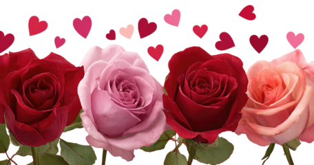 Roses and hearts, a romantic image