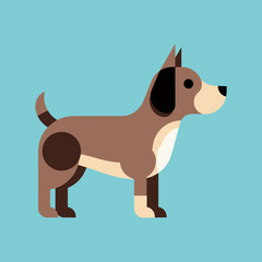 Geometric Dog Flat Design with Vibrant Colors