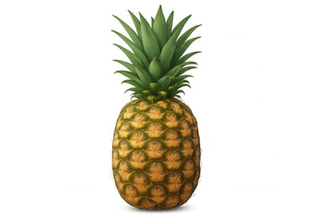 Fototapeta premium Fresh pineapple with vibrant green crown, a delicious tropical fruit showcasing a nutritious food idea. White background
