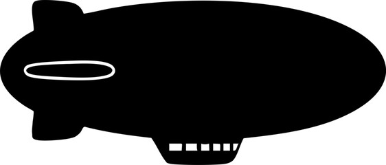 Iconic black blimp silhouette soaring through the sky, symbolizing travel, adventure, and vintage exploration with a modern minimalist design © MirzaMoaazSAFDER