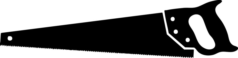 Sharp hand saw tool for woodworking and construction projects ready for powerful cutting action