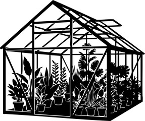 Vibrant greenhouse teeming with lush plants, a sanctuary for botanical growth and natural beauty, perfect for gardening inspiration.