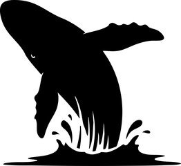 Majestic whale breaching ocean waves with powerful spray, symbolizing freedom and nature's grandeur.