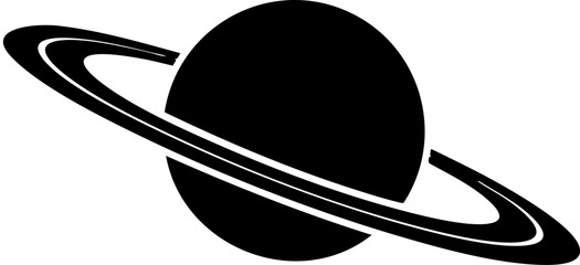 Striking silhouette of Saturn with iconic rings, a symbol of cosmic wonder and scientific exploration, perfect for educational or futuristic themes