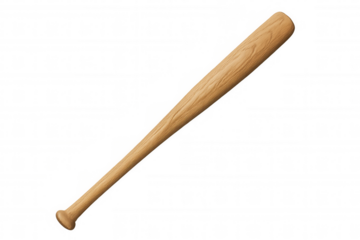 Baseball bat made from light wood, a classic sports equipment, on a transparent background