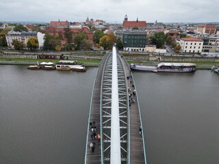 Kazimierz - Kraków - Polska - widok z drona na strarą żydowską dzielnice